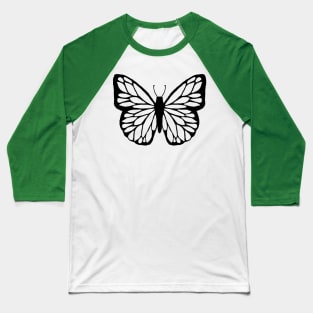 butterfly black and white Baseball T-Shirt